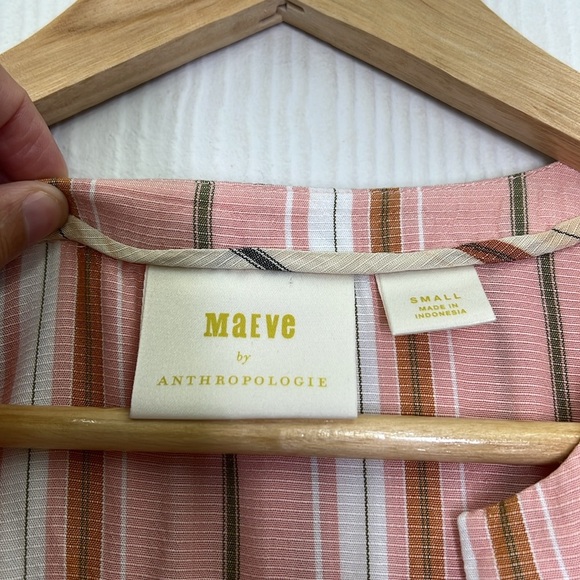 Anthropologie - Maeve Brenda Colorful Stripe VNeck Flowy Boho Blouse Size Small - Picture 9 of 12